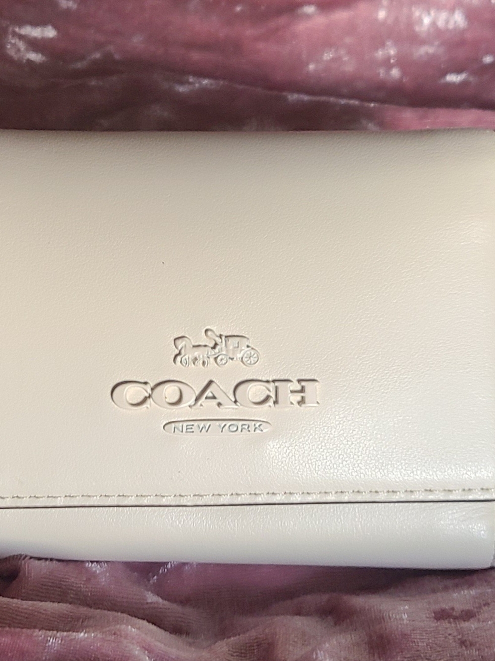 Coach New York Chalk Leather Women's Micro Wallet